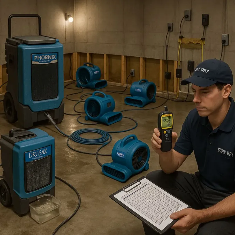 Structural Drying and Dehumidification process in Meredith, NH